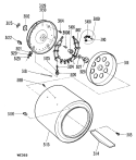 Section Diagram and Parts List for DDP1370GAM  General Electric Dryer