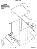 CABINET & TOP Diagram and Parts List for DDE7100MAL  General Electric Dryer