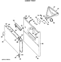CABINET FRONT Diagram and Parts List for DDE7100MAL  General Electric Dryer