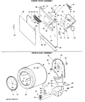 CABINET FRONT ASSEMBLY Diagram and Parts List for DDE8000MBL  General Electric Dryer