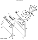 CABINET FRONT Diagram and Parts List for DDE7608MBL  General Electric Dryer