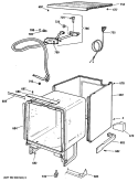 Section Diagram and Parts List for GSC870M01  General Electric Dishwasher