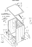CABINET ASSEMBLY Diagram and Parts List for DDG9580MBL  General Electric Dryer