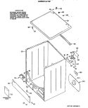 CABINET & TOP Diagram and Parts List for DDE7100MCL  General Electric Dryer