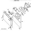 CABINET FRONT Diagram and Parts List for DDE7100MCL  General Electric Dryer