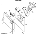 CABINET FRONT Diagram and Parts List for DDE7608MCL  General Electric Dryer