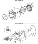 DRUM & HEATER ASM. Diagram and Parts List for DDE7608MCL  General Electric Dryer