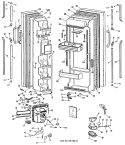 Section Diagram and Parts List for TFHW22RRAWH  General Electric Refrigerator