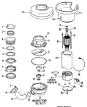 Section Diagram and Parts List for GFC1000G03  General Electric Food Waste Disposer