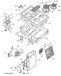 Section Diagram and Parts List for JP3859R1WH  General Electric Cooktop