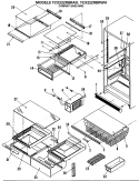 CABINET SHELVING Diagram and Parts List for TCX22ZRBRWH  General Electric Refrigerator