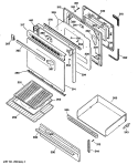 Section Diagram and Parts List for JGBP28GEV1AD  General Electric Range