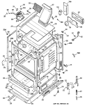 Section Diagram and Parts List for JGBP28GEV2AD  General Electric Range