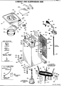 CABINET AND SUSPENSION ASM. Diagram and Parts List for WWA8314PML  General Electric Washer