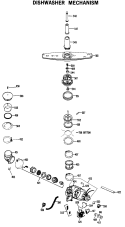DISHWASHER MECHANISM Diagram and Parts List for HDA460-03BK  Hotpoint Dishwasher