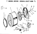 DRUM & DUCT ASM. #1 Diagram and Parts List for DLL2880TA  Hotpoint Dryer