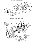 BLOWER & DRIVE ASM. Diagram and Parts List for DLL2880ABC  Hotpoint Dryer
