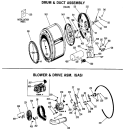 DRUM & DUCT ASSEMBLY Diagram and Parts List for DLL6850ABL  Hotpoint Dryer