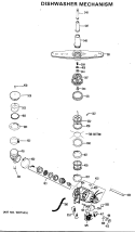 DISHWASHER MECHANISM Diagram and Parts List for HDB720-05  Hotpoint Dishwasher
