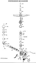 DISHWASHER MECHANISM Diagram and Parts List for HDA460-05  Hotpoint Dishwasher