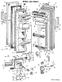 Section Diagram and Parts List for CSF24DBD  Hotpoint Refrigerator