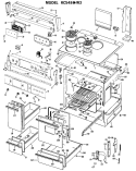 Section Diagram and Parts List for RC548*W3  Hotpoint Range