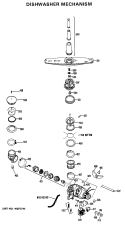 DISHWASHER MECHANISM Diagram and Parts List for HDA780-05FK  Hotpoint Dishwasher