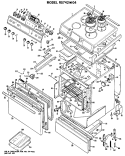 Section Diagram and Parts List for RS742*04  Hotpoint Range