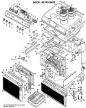 Section Diagram and Parts List for RS743G*04  Hotpoint Range