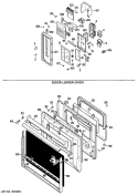 DOOR LOWER OVEN Diagram and Parts List for RK960G*01  Hotpoint Microwave Oven Combo