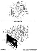 DOOR LOWER OVEN Diagram and Parts List for RK960G*02  Hotpoint Microwave Oven Combo