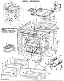 Section Diagram and Parts List for RGH558U01  Hotpoint Range