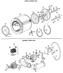 BLOWER & DRIVE ASM. Diagram and Parts List for DLB1550BBL  Hotpoint Dryer