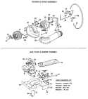 BLOWER & DRIVE ASSEMBLY Diagram and Parts List for DLL2880DBL  Hotpoint Dryer
