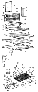 Section Diagram and Parts List for CTF17BFCR  Hotpoint Refrigerator