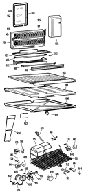 Section Diagram and Parts List for CTX20GFBR  Hotpoint Refrigerator