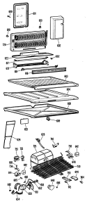 Section Diagram and Parts List for CTX20EFBR  Hotpoint Refrigerator