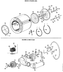 DRUM & HEATER ASM. Diagram and Parts List for DLB1550BCL  Hotpoint Dryer