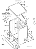 CABINET Diagram and Parts List for DLL2880DGL  Hotpoint Dryer