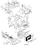Section Diagram and Parts List for RGH846GEH2  Hotpoint Range