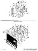 DOOR LOWER OVEN Diagram and Parts List for RK961G*J2  Hotpoint Microwave Oven Combo