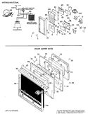 DOOR LOWER OVEN Diagram and Parts List for RK962G*K1  Hotpoint Microwave Oven Combo