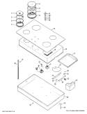 Section Diagram and Parts List for JP683K1  General Electric Cooktop