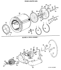 DRUM & HEATER ASM. Diagram and Parts List for DLB2750BAL  Hotpoint Dryer