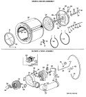 DRUM & HEATER ASSEMBLY Diagram and Parts List for DRB1255KBL  General Electric Dryer