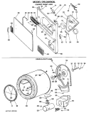 CABINET FRONT ASM. Diagram and Parts List for DRL2885KBL  General Electric Dryer