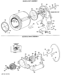 DRUM & DUCT ASSEMBLY Diagram and Parts List for DRL2455KBL  General Electric Dryer
