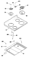 Section Diagram and Parts List for L3B150GL0  General Electric Range