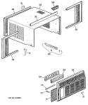 Section Diagram and Parts List for YVS08FAC1  General Electric Air Conditioner