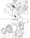 CABINET FRONT Diagram and Parts List for DRL2885MAL  General Electric Dryer